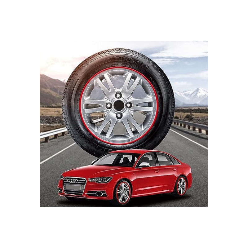 Защитен пръстен-протектор за джанти, червени 4бр.