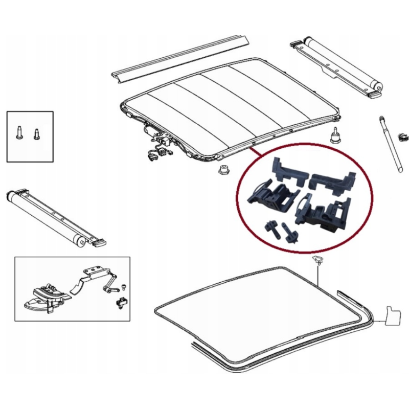 Ремонтен комплект за люк за Mercedes A B W168 W169 W245