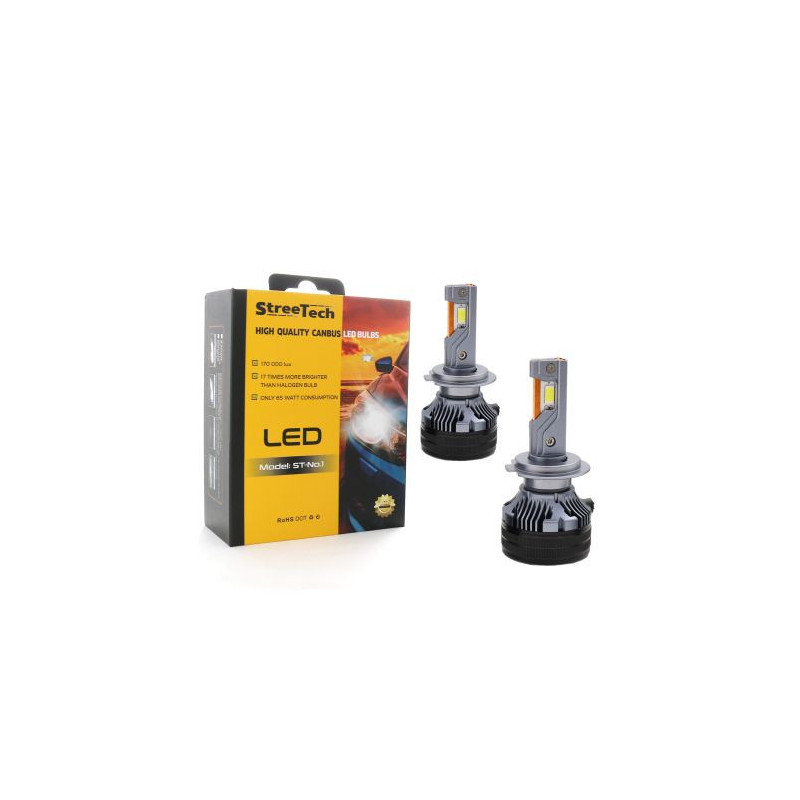 Лед крушки - Led система H7 Streetech модел STN1 за фарове - 170 000 Лукса, 65W - Canbus 4300K - 1700% повече