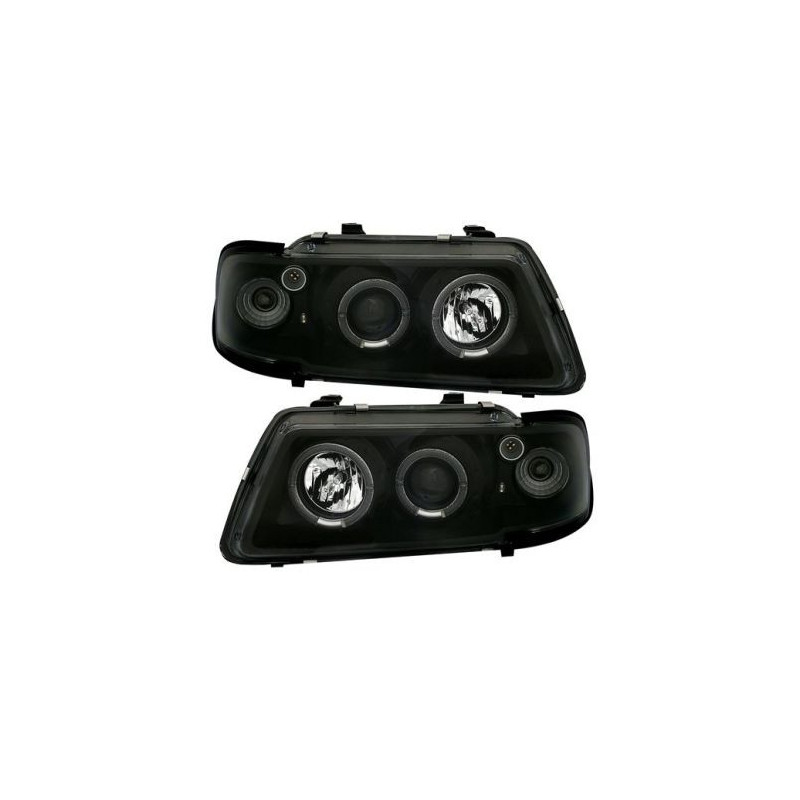 Кристални фарове за Audi A3 Angel Eyes (1996-2000) - черни