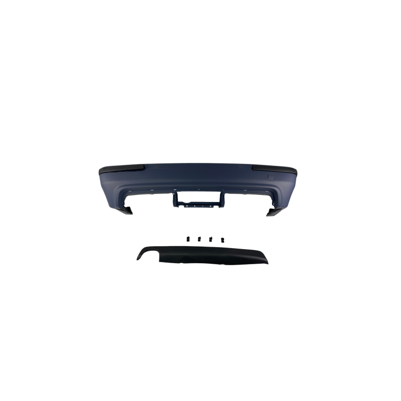 Задна броня за BMW E39 седан - M5 с единичен дифузер без отвори за парктроник грундирана