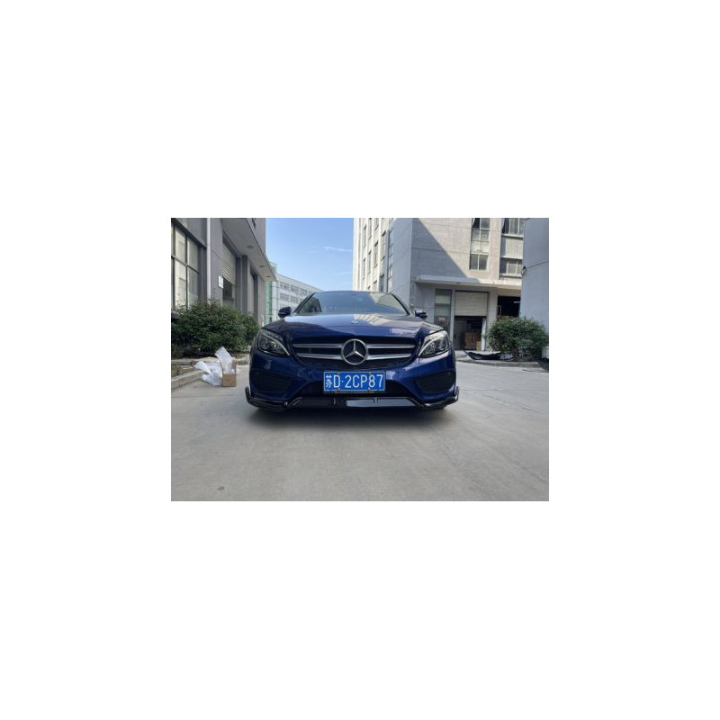 Добавка предна броня за Mercedes W205 C-class (2015-2018) - черен гланц