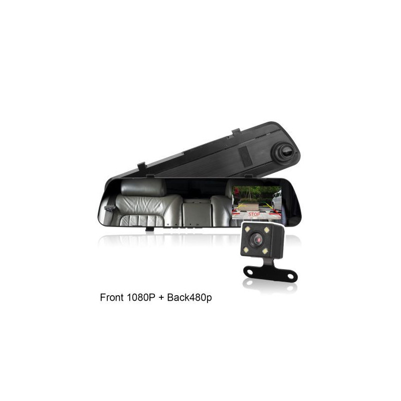 5" LCD дисплей в огледалото и камера за задно виждане и запис