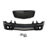 Предна тунинг броня за  Mercedes W211 E-Class (2002-2009) - AMG с черна решетка и халогени