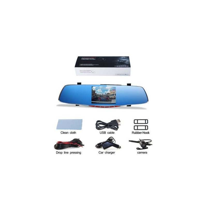 Видеорегистратор 1080 FULL HD с 5" LCD дисплей, камера за задно виждане и G-Sensor