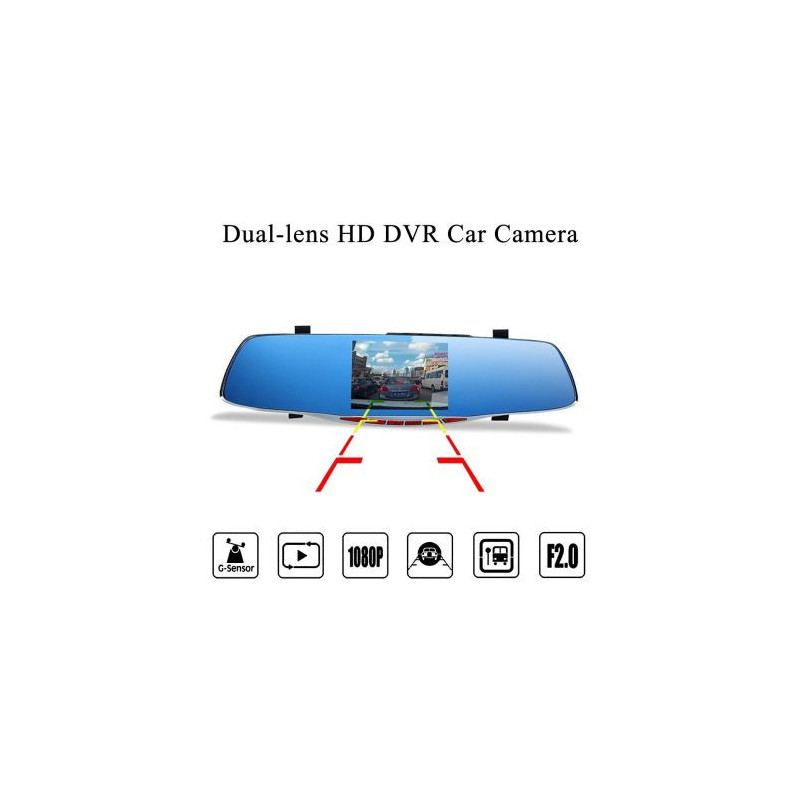 Видеорегистратор 1080 FULL HD с 5" LCD дисплей, камера за задно виждане и G-Sensor