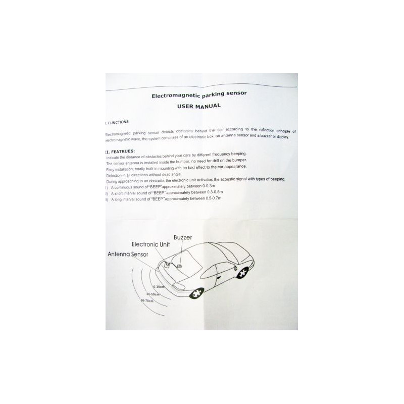 Парктроник електромагнитен (без пробиване на броня) - със звук
