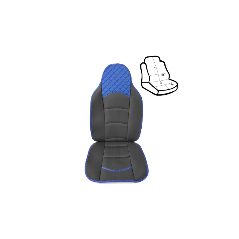 Калъфи за седалка 2бр LUX, черно със синьо