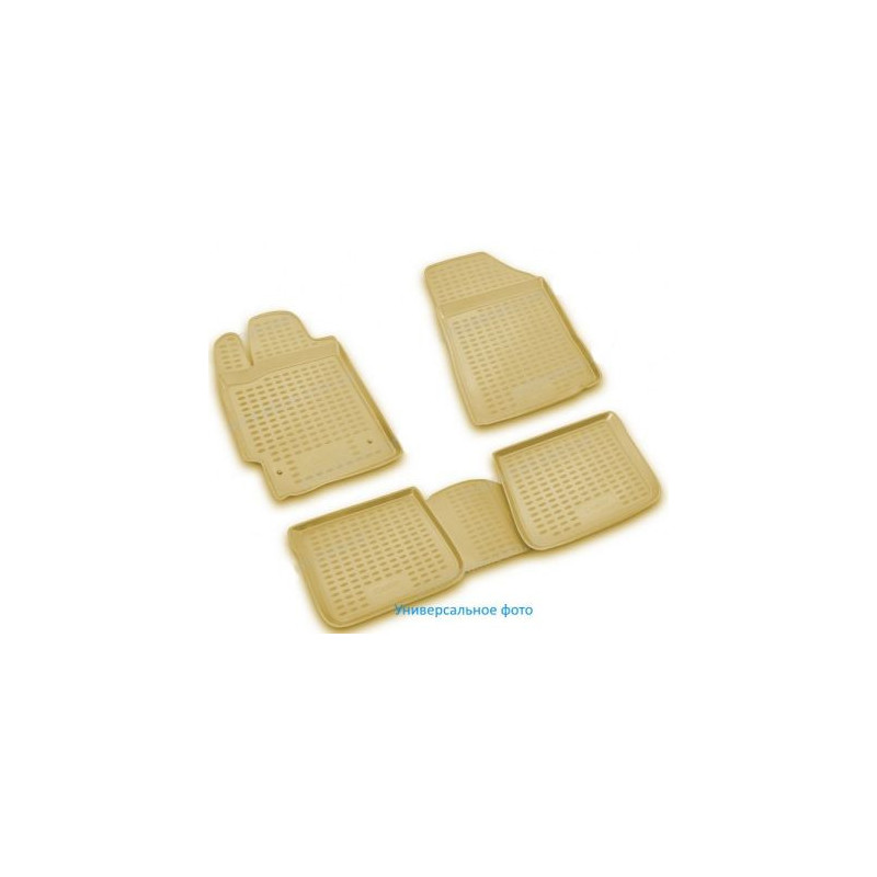 3D Гумени стелки за Audi A8 (2002-2009) long base, бежови 4pcs.