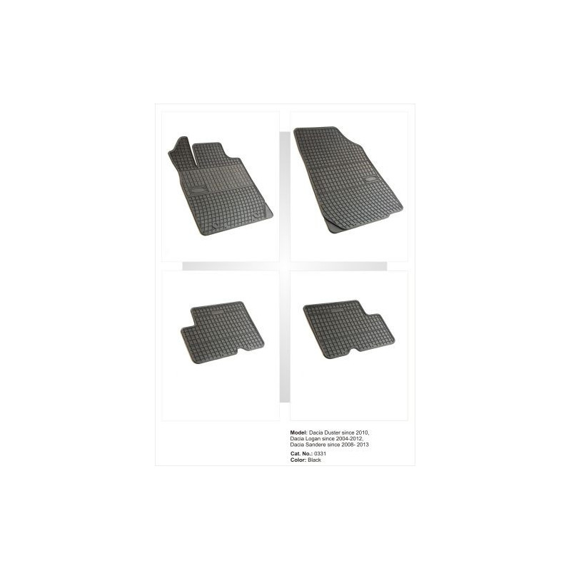 Гумени стелки за DACIA Duster I (2010-2017) / Logan I (2004-2013) / Sandero (2008-2012)