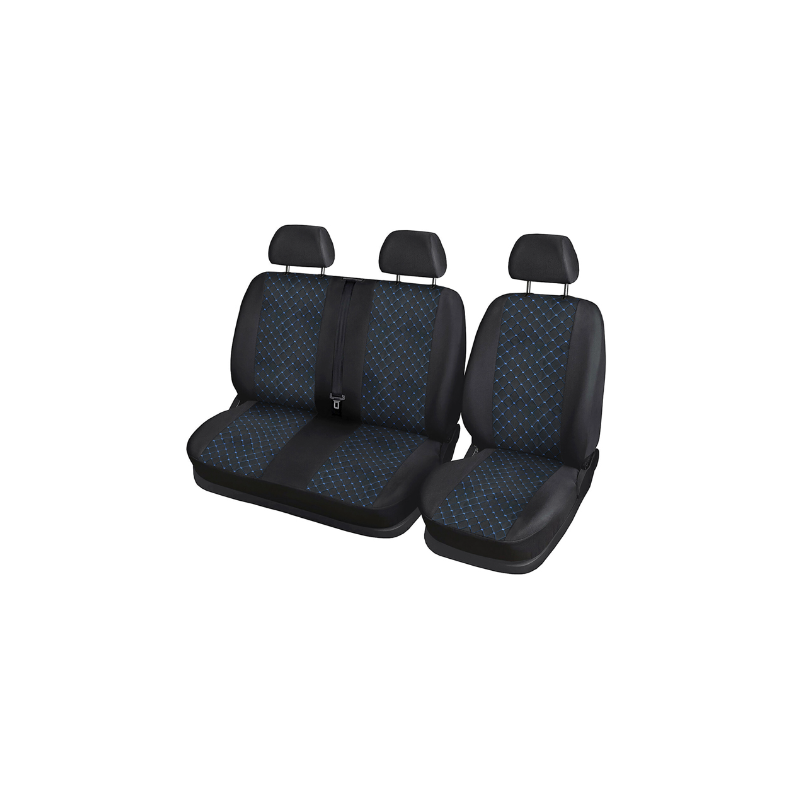 Тапицерия черна с син шев за бус Mercedes Sprinter 2018+ син М201821СКS