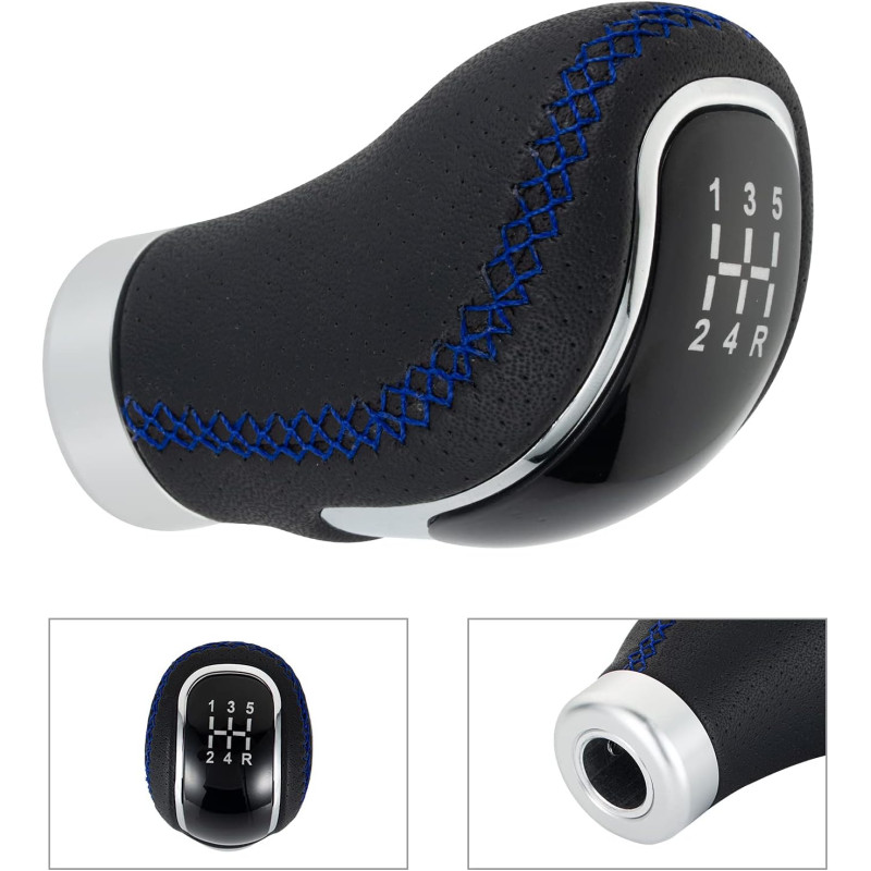 Топка за скоростен лост Универсална, Син Шев