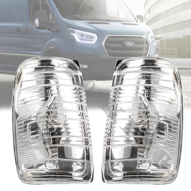 Мигач за огледало Ford Transit 2013-2019 Ляв, Бял с щипки